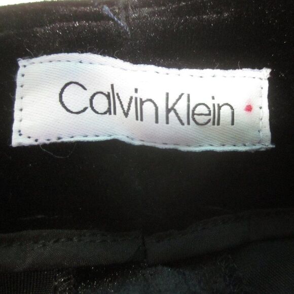 NEW! Calvin Klein Woman 24W Black Velvet Dressy Pants Front Zipper New with Tags - Picture 3 of 11